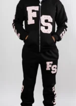 FS Set Black & Pink Rhinestone